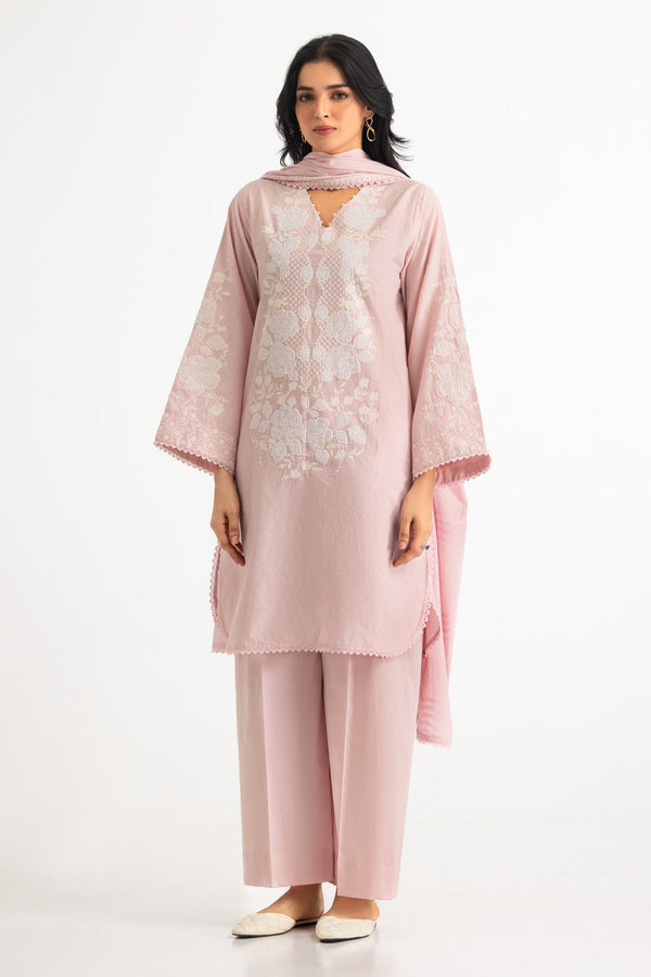 3PC Self Jacquard Embroidered Suit