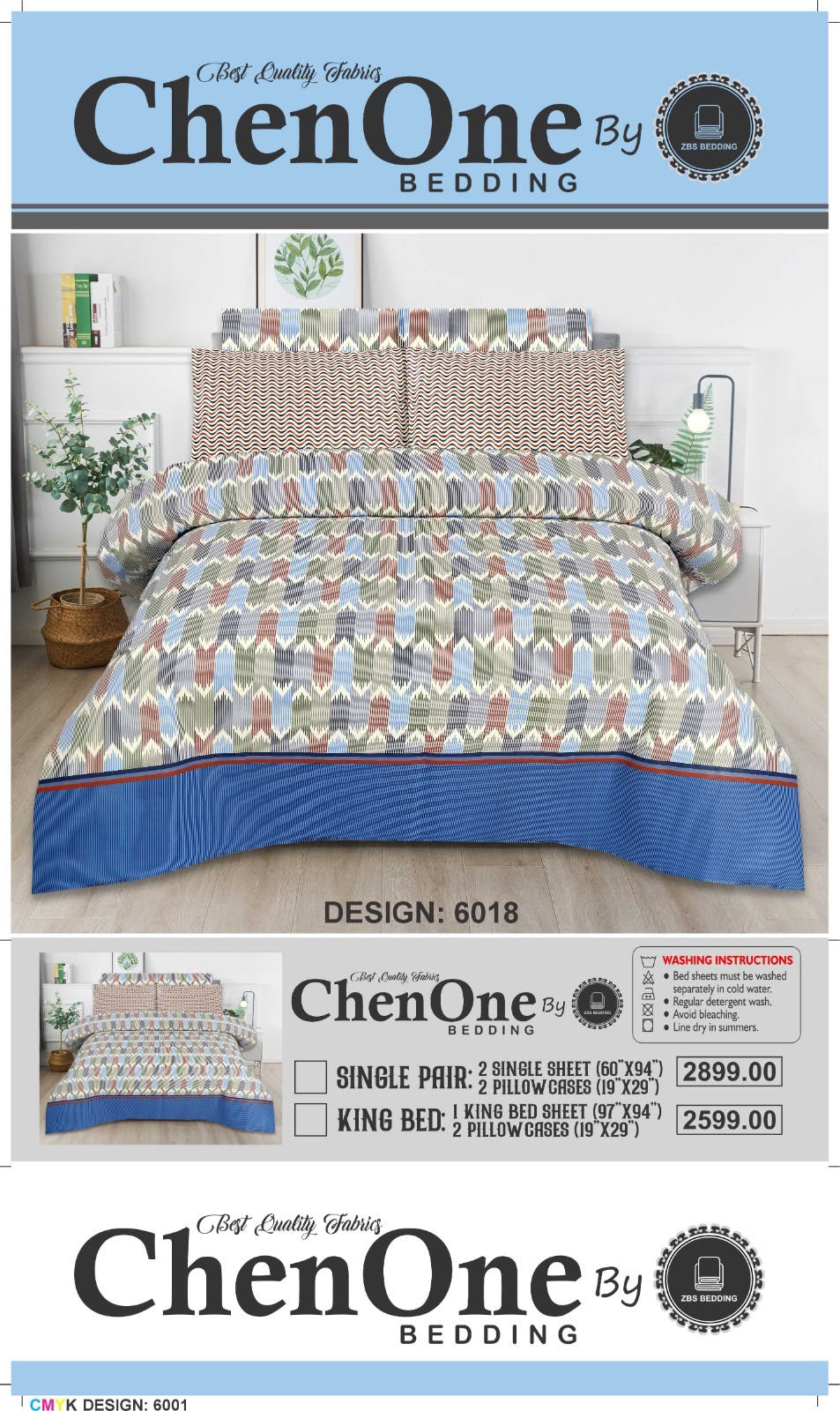 ChenOne Pure Cotton Bedsheet - Design 6018