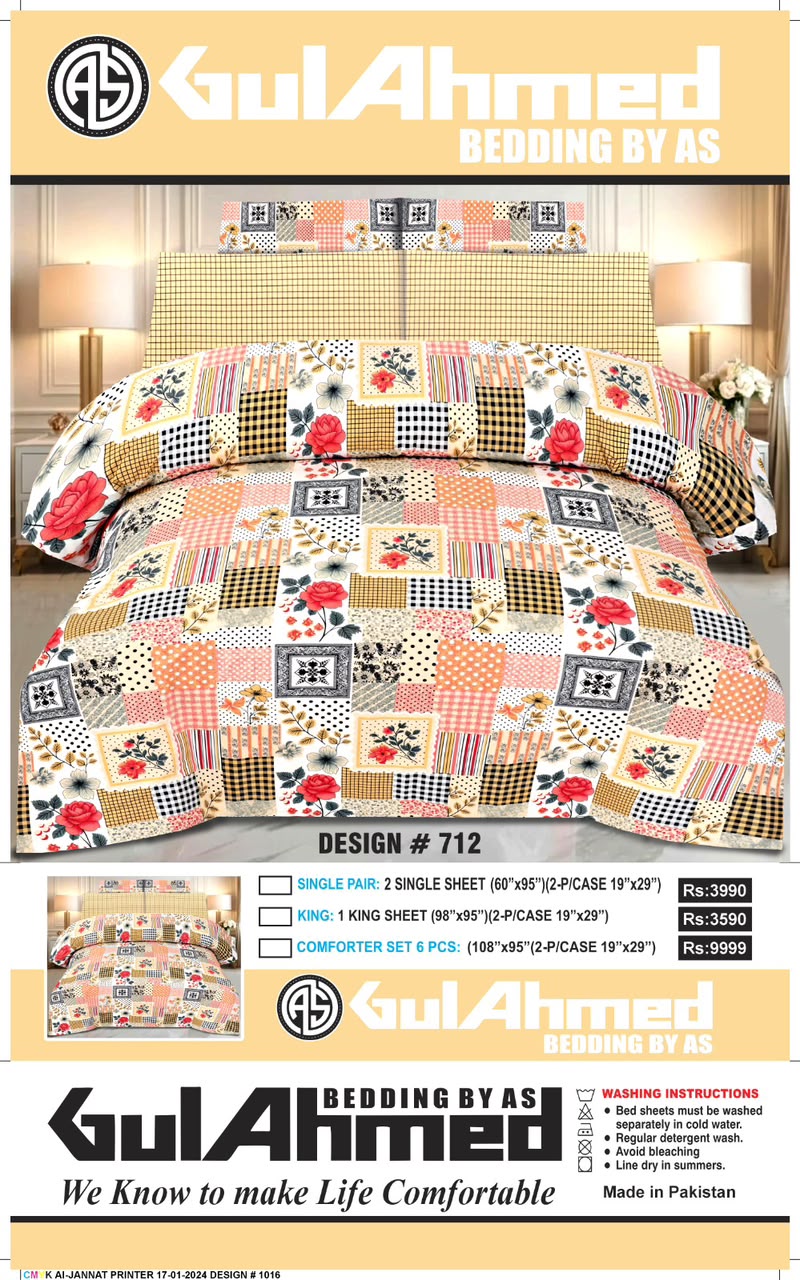 6 Piece comforter Sets 100% Pure Cotton