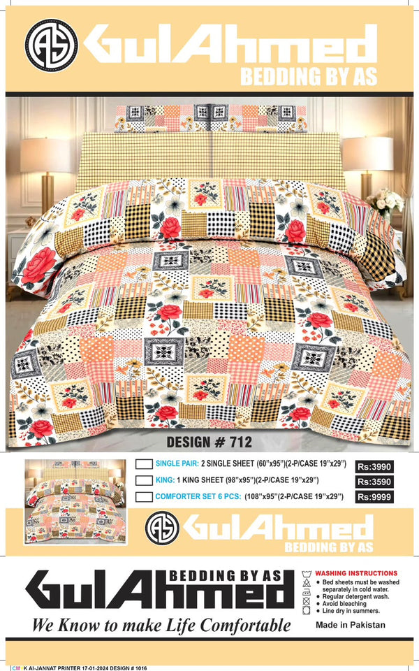 6 Piece comforter Sets 100% Pure Cotton