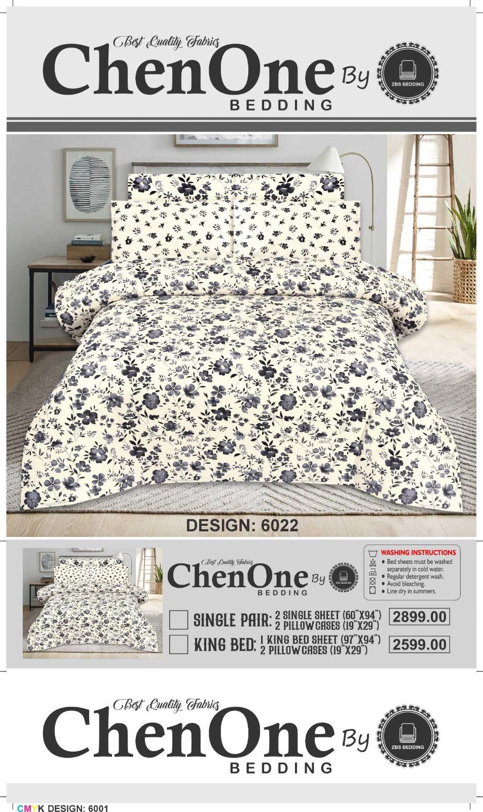 ChenOne Pure Cotton Bedsheet - Design 6022