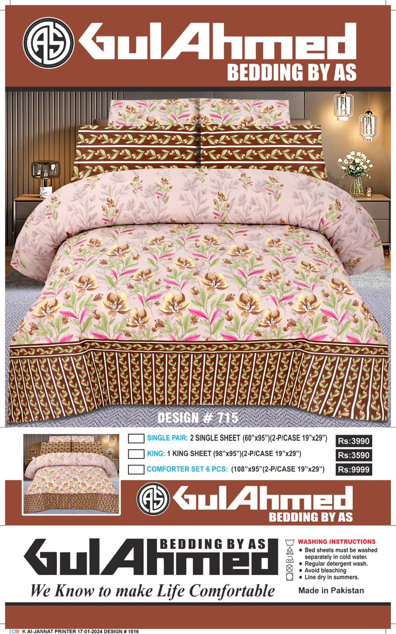 6 Piece comforter Sets 100% Pure Cotton