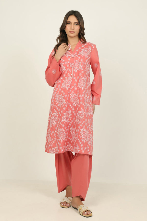 Cambric Embroidered Co-Ord Set