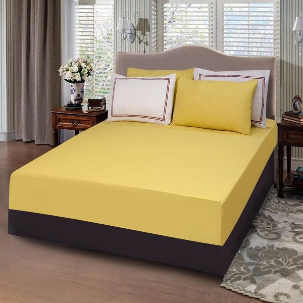 5 Pc's Baratta Stitched Fitted Sheet Set Yellow
