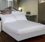 3 PCs Satin Strips Fitted Sheet with Pillow cover