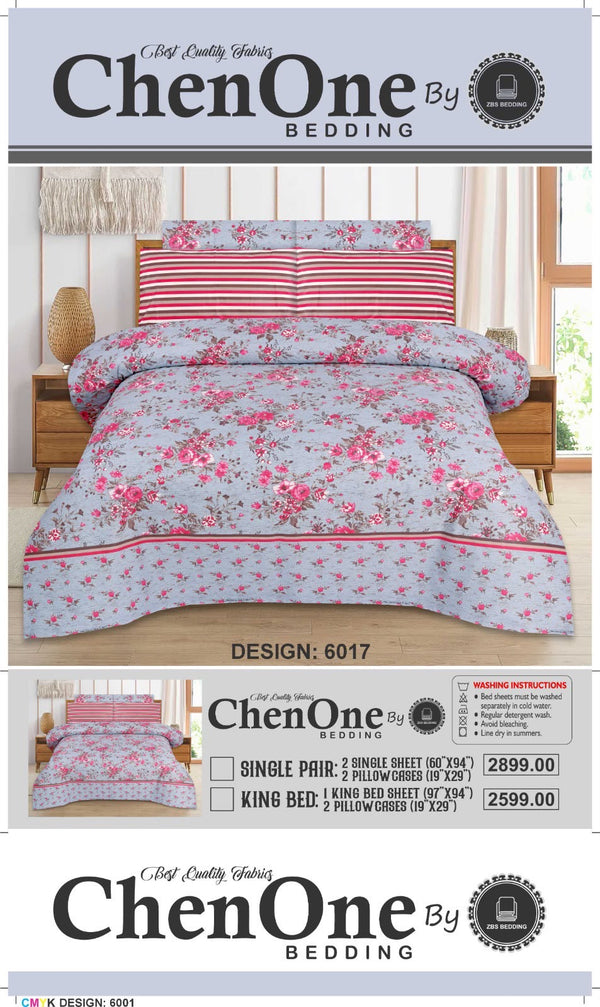 ChenOne Pure Cotton Bedsheet - Design 6017
