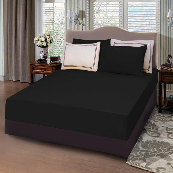 5 Pc's Baratta Stitched Fitted Sheet Set Black