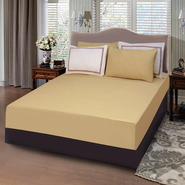 5 Pc's Baratta Stitched Fitted Sheet Set Beige