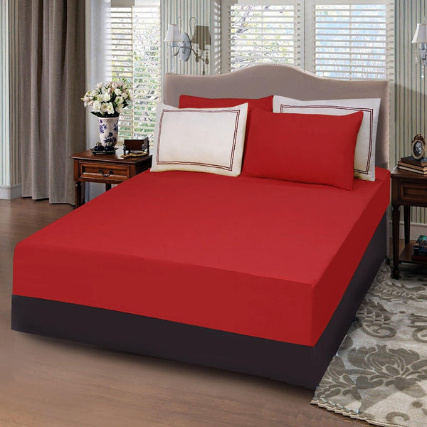 5 Pc's Baratta Stitched Fitted Sheet Set Red