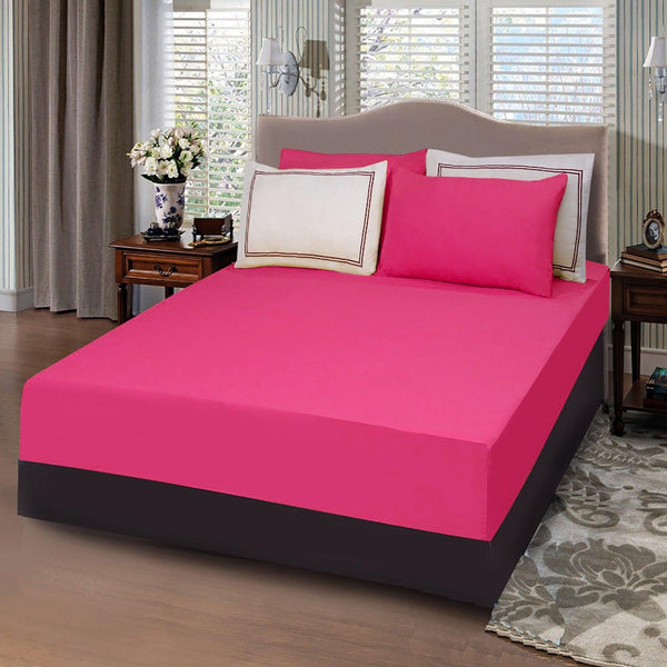 5 Pc's Baratta Stitched Fitted Sheet Set Shocking Pink