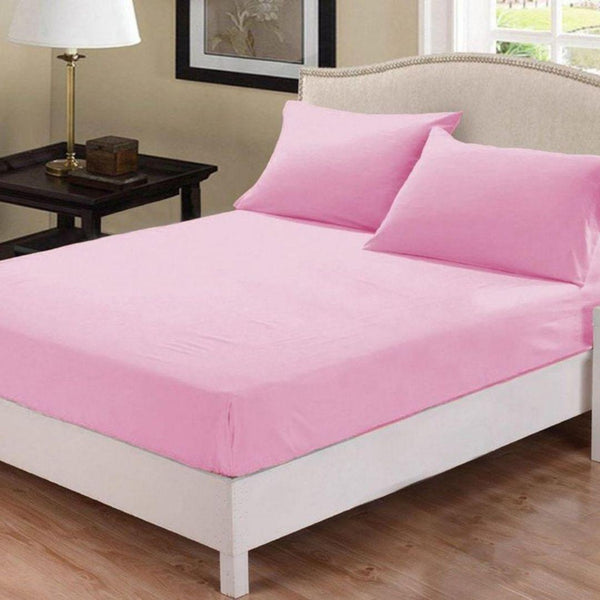 Fitted Sheet Rich Cotton Light Pink With Pillow Cover