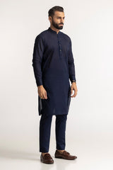 Navy Blue GUL RUBIA LAWN Unstitched Fabric