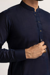 Navy Blue GUL RUBIA LAWN Unstitched Fabric