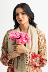 3PC Lawn Printed Suit With Embroidered