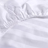 3 PCs Satin Strips Fitted Sheet with Pillow cover