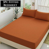 Cotton Satin Fitted Bedsheet - 3 Piece Set