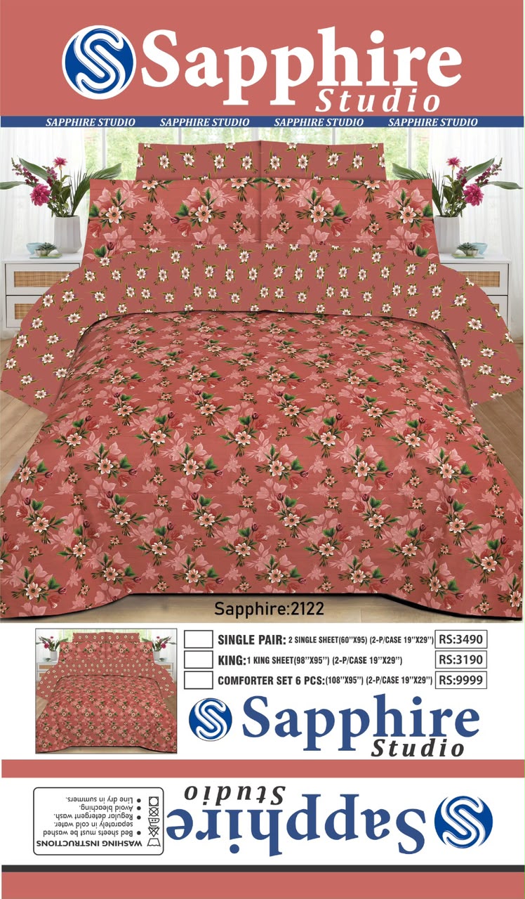 6 Piece comforter Sets 100% Pure Cotton