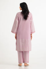 Cambric Block Printed Co-Ord Set With Embroidered