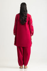 Cambric Embroidered Shirt And Dyed Trouser