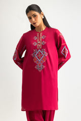 Cambric Embroidered Shirt And Dyed Trouser