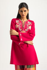 Cambric Embroidered Shirt And Printed Trouser