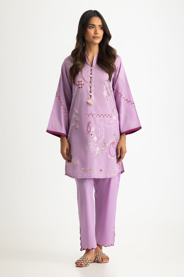 Cotton Viscose Slub Embroidered Co-Ord Set