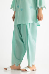 Cotton Viscose Slub Embroidered Co-Ord Set
