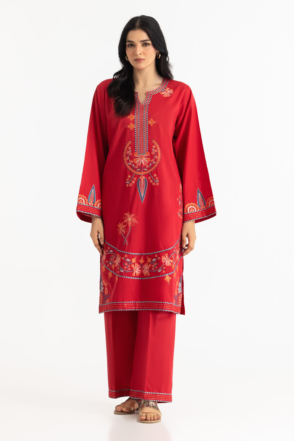 Cross Hatch Embroidered Shirt And Cambric Trouser