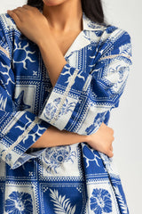 Cross Hatch Printed Co-Ord Set With Embroidered