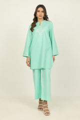 Dobby Embroidered Shirt And Cambric Trouser