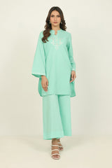 Dobby Embroidered Shirt And Cambric Trouser