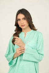 Dobby Embroidered Shirt And Cambric Trouser
