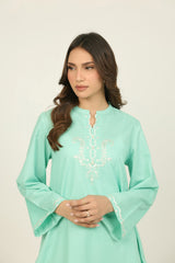 Dobby Embroidered Shirt And Cambric Trouser