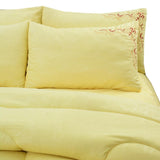 Luxury 6 Pcs Marina Embroidered Comforter Set Yellow
