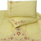 Luxury 6 Pcs Marina Embroidered Comforter Set Yellow
