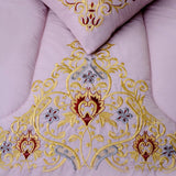 Luxury 6 Pcs Marina Embroidered Comforter Set Pink