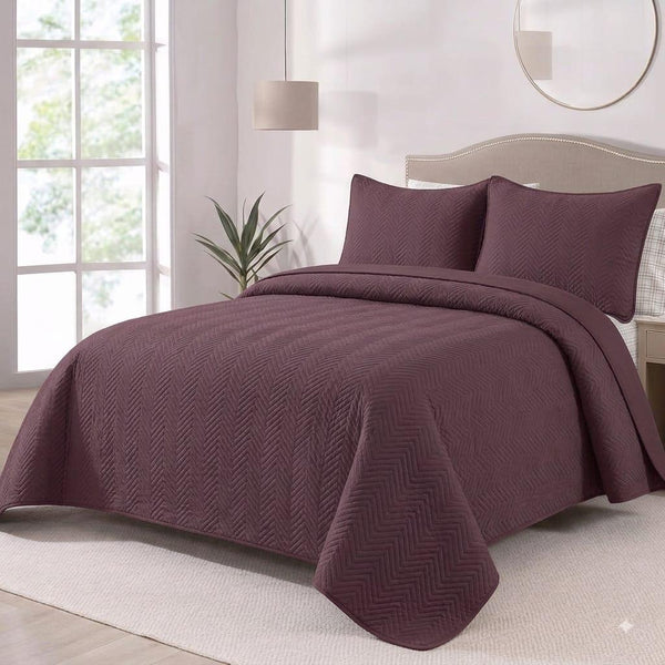 Herringbone Quilt Bedspread Set in Navy