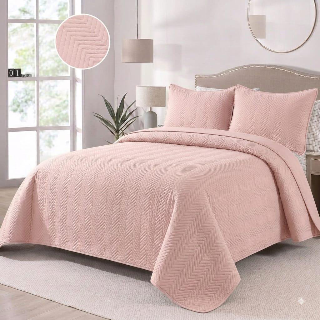 Herringbone Quilt Bedspread Set in Slate