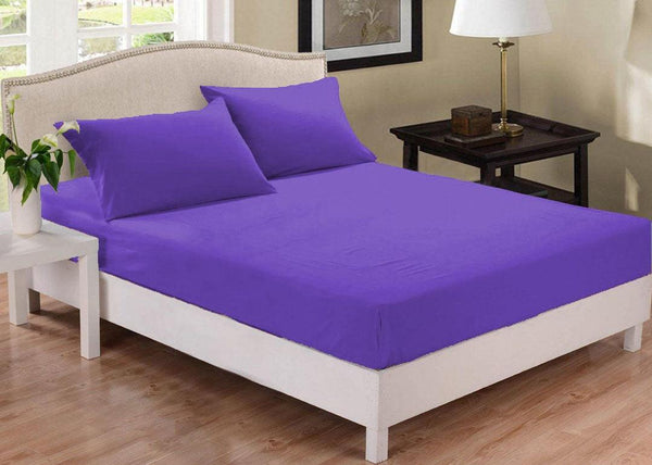 Fitted Sheet Rich Cotton Purple With Pillow Cover