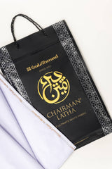 White Chairman Latha Unstitched Fabric Cotton -Pouch Pack